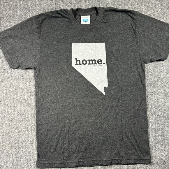 The Home T Med Single‎ Stitch Gray Med Nevada State Outline - Picture 1 of 8